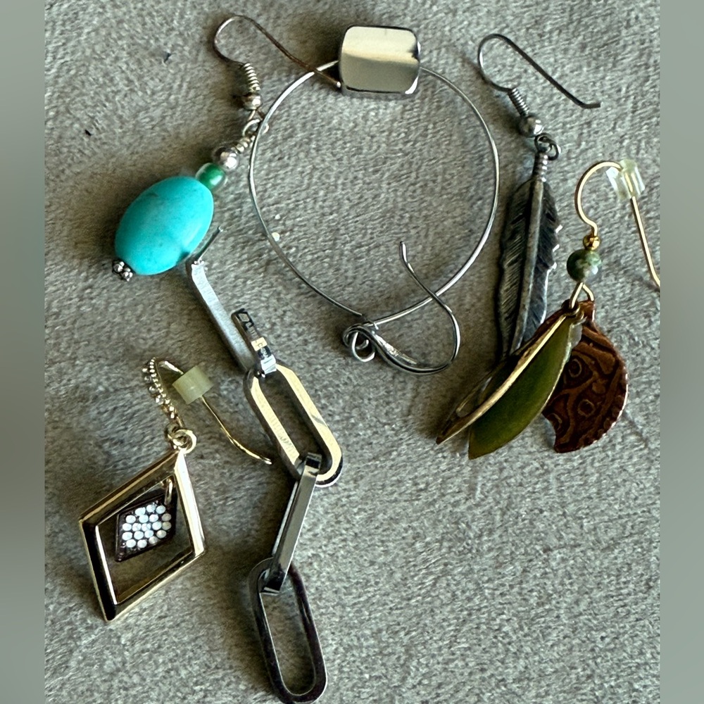 Mixed Metal and Turquoise Jewelry earrings